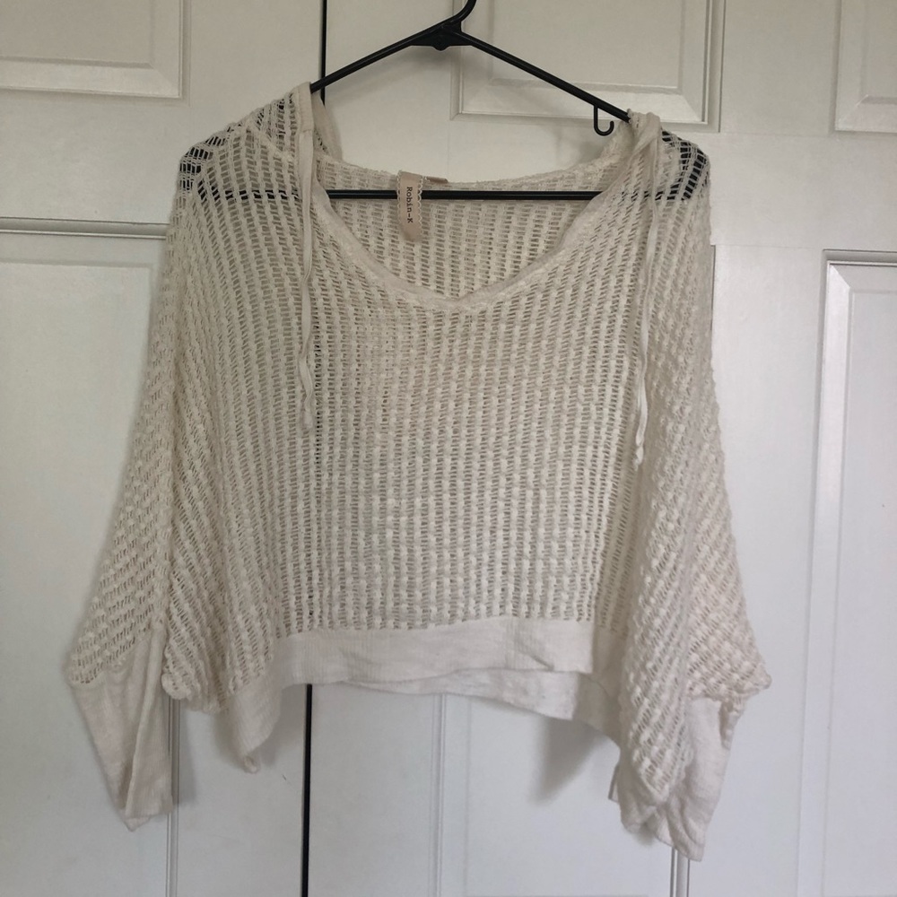 Nordstrom open knit cropped sweater sweatshirt